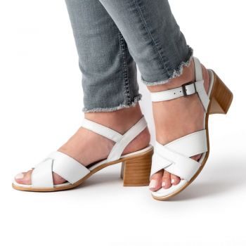 Sandale piele naturala 805 alb