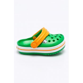 Crocs slapi copii CROCBAND 204537 culoarea verde