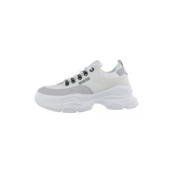 Pantofi sport masivi de piele intoarsa si plasa
