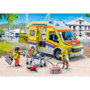 Playmobil - Ambulanta Galbena Cu Lumini Si Sunete ieftin