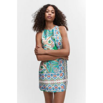 Rochie mini fara maneci - cu imprimeu