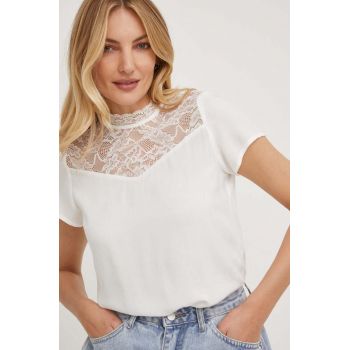 Answear Lab bluza culoarea alb