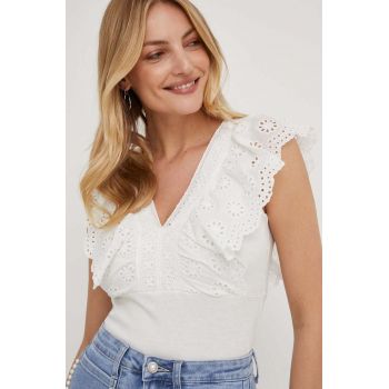 Answear Lab bluza culoarea alb
