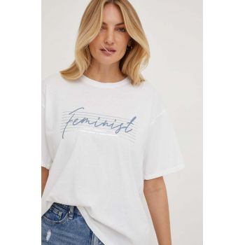 Answear Lab tricou femei, culoarea alb