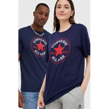 Converse tricou din bumbac culoarea albastru marin, cu imprimeu