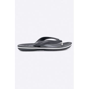 Crocs șlapi Crocband Flip femei, culoarea negru, cu toc plat 11033 ieftini