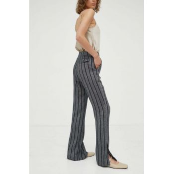 Day Birger et Mikkelsen pantaloni de trening cu amestec de in culoarea negru, drept, high waist