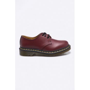 Dr. Martens pantofi de piele femei, culoarea bordo, cu toc plat 11838600.D-Cherry.Red de firma originali