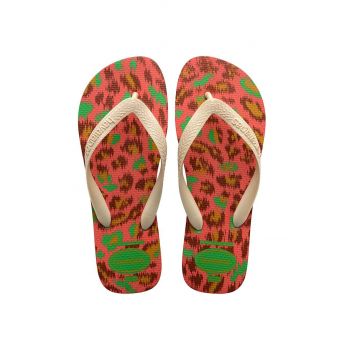 Havaianas slapi Top Animals femei, culoarea verde, cu toc plat, 4132920 2715 de firma originali