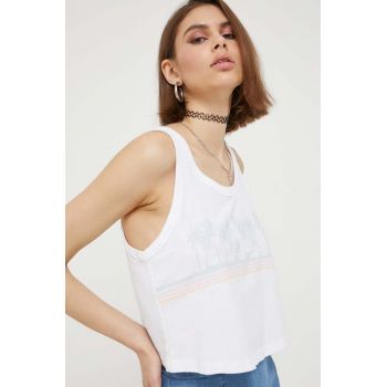 Hollister Co. top din bumbac culoarea alb