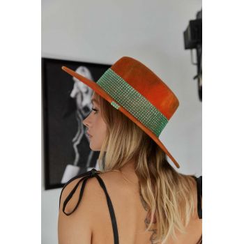 LE SH KA headwear palarie de lana Malibu culoarea portocaliu, de lana
