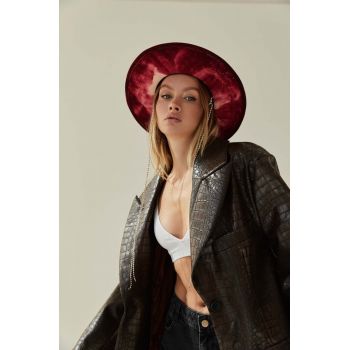 LE SH KA headwear palarie de lana Silver Red culoarea rosu, de lana