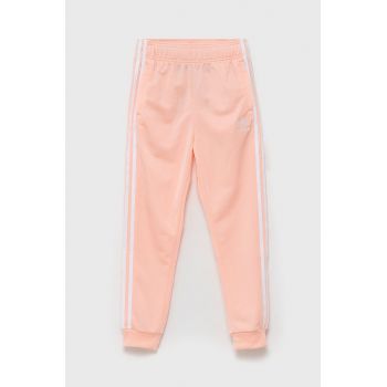 Adidas Originals Pantaloni copii H37870 culoarea roz, material neted