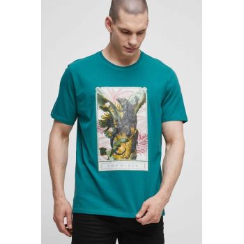 Medicine tricou barbati, culoarea verde, cu imprimeu