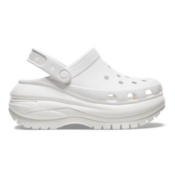 Saboți Crocs Classic Mega Crush Clog Alb - White