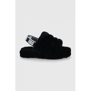 UGG Papuci de lână pentru copii culoarea negru