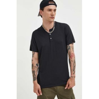 Abercrombie & Fitch tricou barbati, culoarea negru, neted