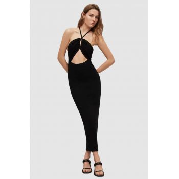 AllSaints rochie culoarea negru, maxi, mulată