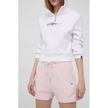 Ellesse pantaloni scurți femei, culoarea roz, cu imprimeu, high waist SGM14190-GREYMA ieftini