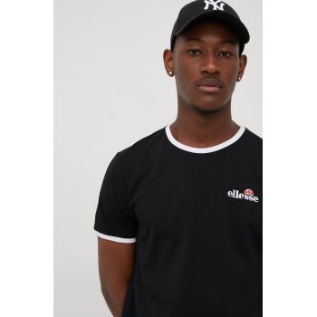 Ellesse tricou barbati, culoarea negru, cu imprimeu SHL10164-BLACK