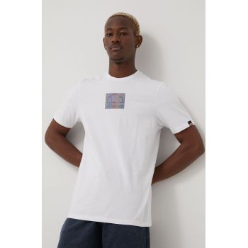 Ellesse tricou din bumbac culoarea alb, cu imprimeu SHM13829-WHITE