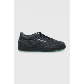 Reebok Classic sneakers Club C 85 culoarea negru, cu toc plat, GX8318 GX8318-CBLK/VCRD