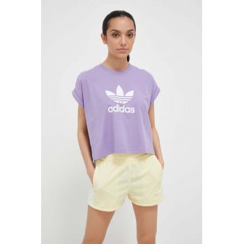 adidas Originals tricou din bumbac culoarea violet