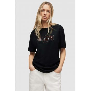 AllSaints tricou din bumbac Logo Boyfriend culoarea negru