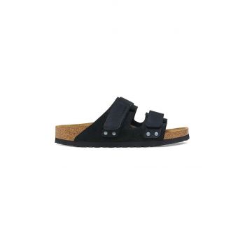 Birkenstock papuci din piele Uji femei, culoarea negru, 1024832