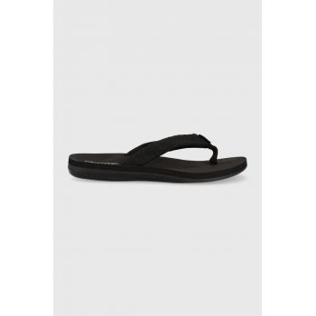 Kappa slapi femei, culoarea negru, cu toc plat