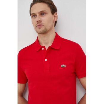 Lacoste polo de bumbac culoarea roșu, uni PH4012-001 ieftin