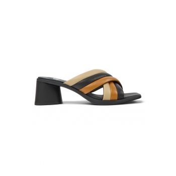 Papuci din piele cu toc Kiara Twins