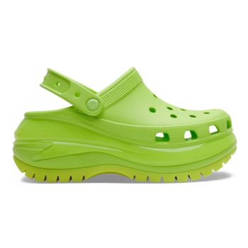 Saboți Crocs Classic Mega Crush Clog Verde - Limeade