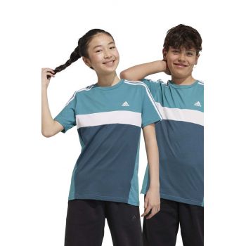 adidas tricou de bumbac pentru copii culoarea turcoaz, modelator