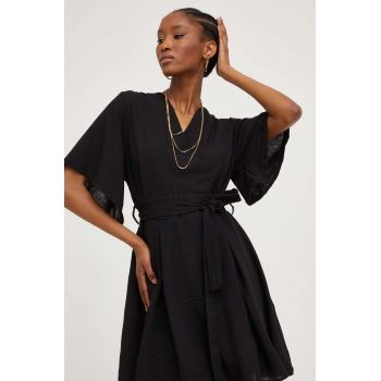 Answear Lab salopeta culoarea negru, cu decolteu in v