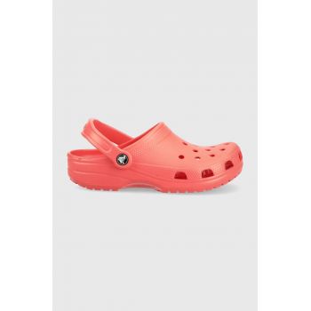 Crocs papuci Classic femei, culoarea roșu, 10001