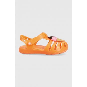 Crocs sandale copii ISABELLA CHARM SANDAL culoarea portocaliu de firma originale