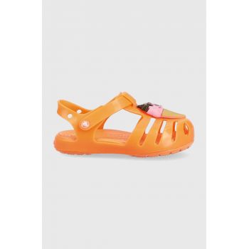 Crocs sandale copii ISABELLA CHARM SANDAL culoarea portocaliu