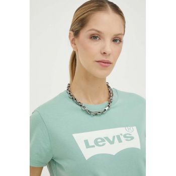 Levi's tricou din bumbac culoarea verde
