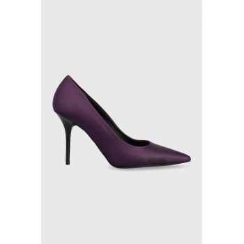 Love Moschino pantofi cu toc culoarea violet, JA10089G1HIM0650 de firma originali