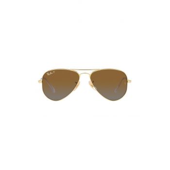 Ray-Ban ochelari de soare copii Junior Aviator culoarea maro, 0RJ9506S-Polarized de firma original