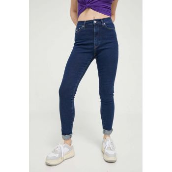 Tommy Jeans jeansi Sylvia femei, culoarea albastru marin ieftini