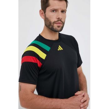 adidas Performance tricou de antrenament Fortore 23 culoarea negru, cu imprimeu IK5737