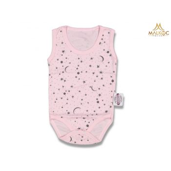 Body stelute si luna, pentru bebelusi, Roz, 1-9 luni Body stelute si luna, pentru bebelusi, Roz, 1-9 luni