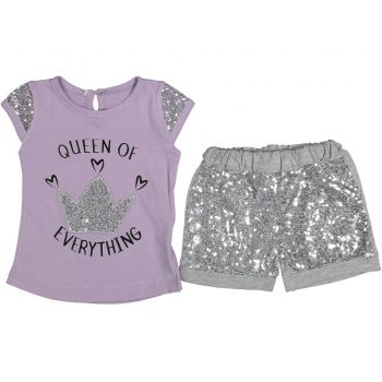Compleu pentru fetite, queen, mov, 9-24 luni Compleu pentru fetite, queen, mov, 9-24 luni
