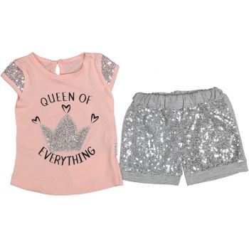 Compleu pentru fetite, queen, roz deschis, 9-24 luni Compleu pentru fetite, queen, roz deschis, 9-24 luni