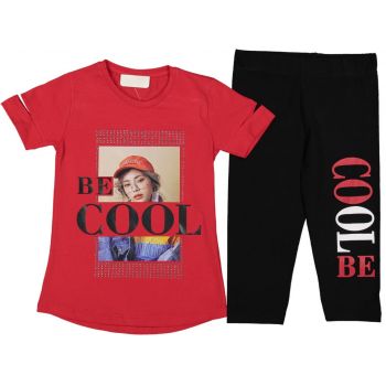 Compleu Rosu, Be Cool, 2 Piese, Pentru Fetite, 2-5 ani Compleu Rosu, Be Cool, 2 Piese, Pentru Fetite, 2-5 ani