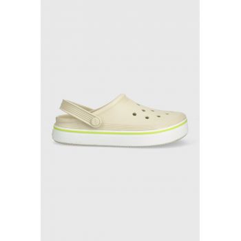 Crocs papuci Crocband Clean Clog femei, culoarea bej, 208371