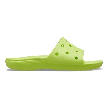 Papuci Classic Crocs Slide Iconic Crocs Comfort Verde - Limeade ieftini