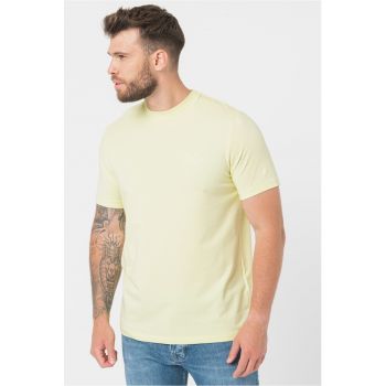 Tricou din amestec de bumbac cu decolteu la baza gatului